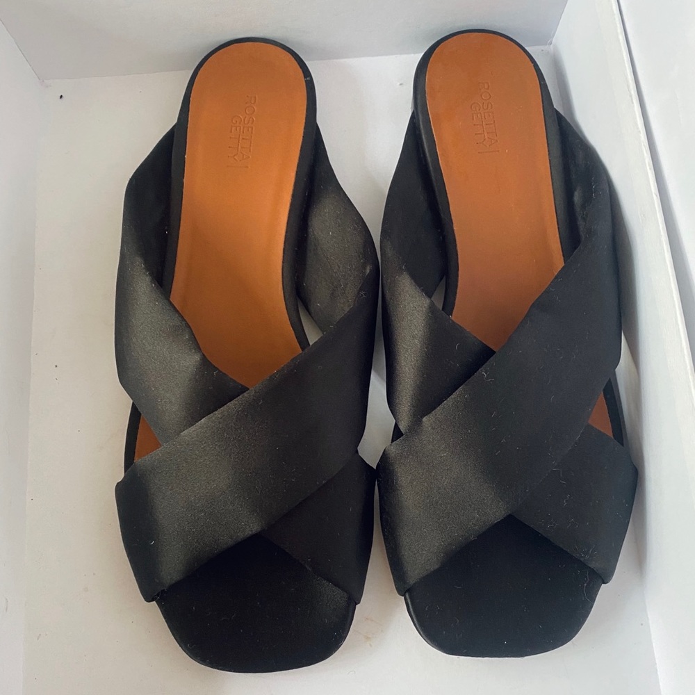 Rosetta Getty Satin Slides black brand new size 41
